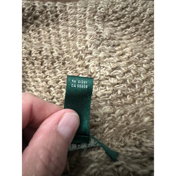 Ralph Lauren LRL Womens Cardigan Duster Sweater Tan Open Shawl Collar Size L - Picture 8 of 11